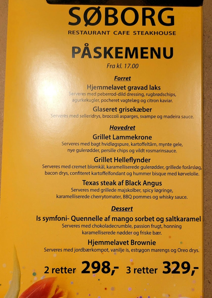 Menu Restaurant Søborg-2