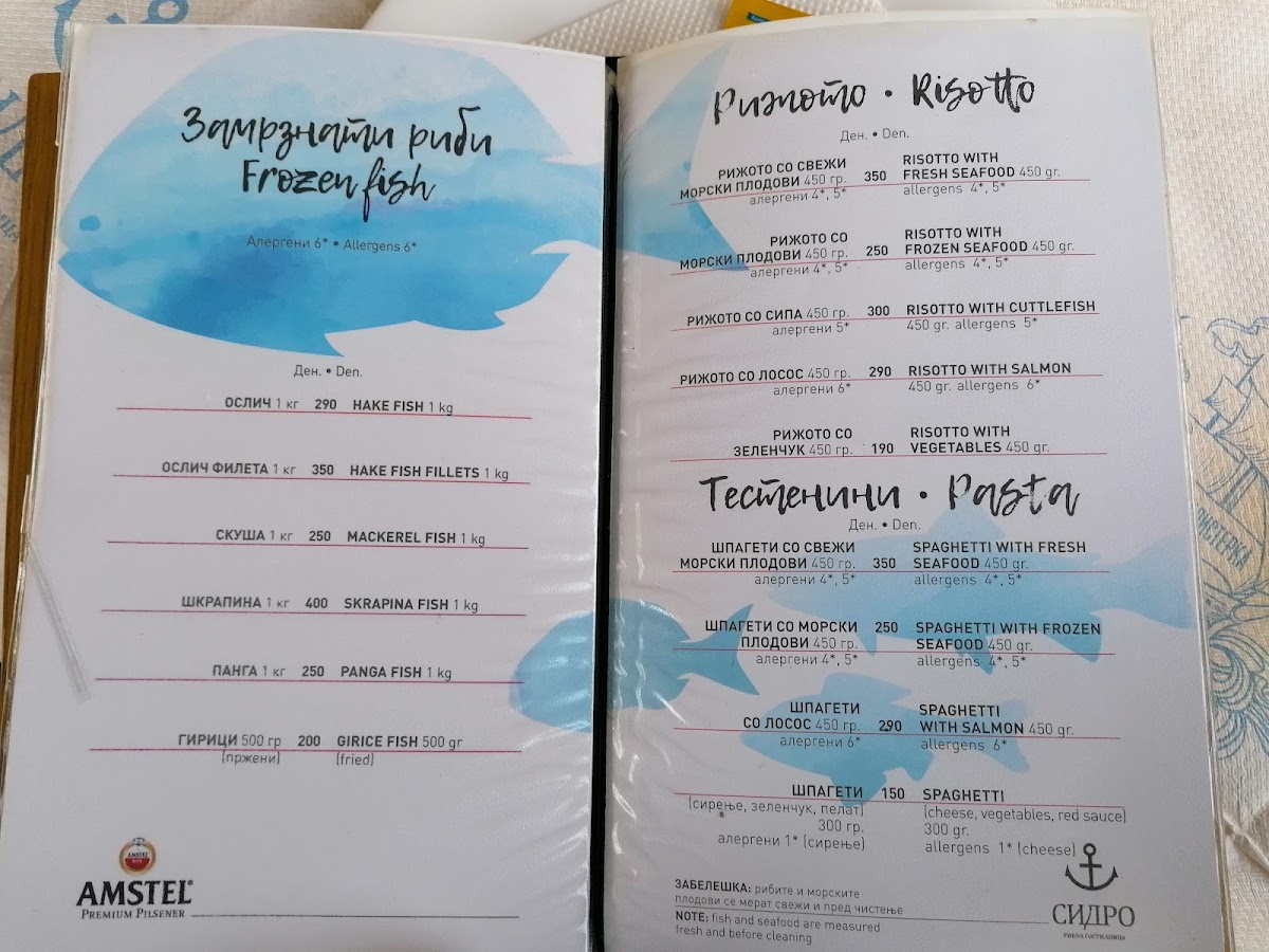 Menu Restaurant Sidro 2-9