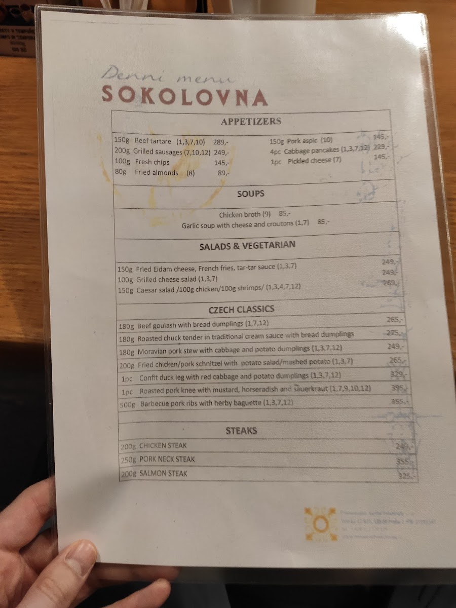 Menu Restaurant Sokolovna Vinohrady-8