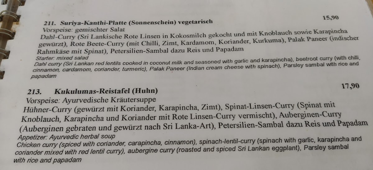 Menu Restaurant Suriya Kanthi-10