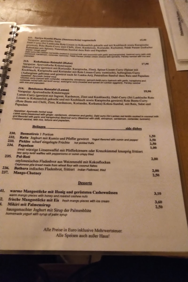 Menu Restaurant Suriya Kanthi-6