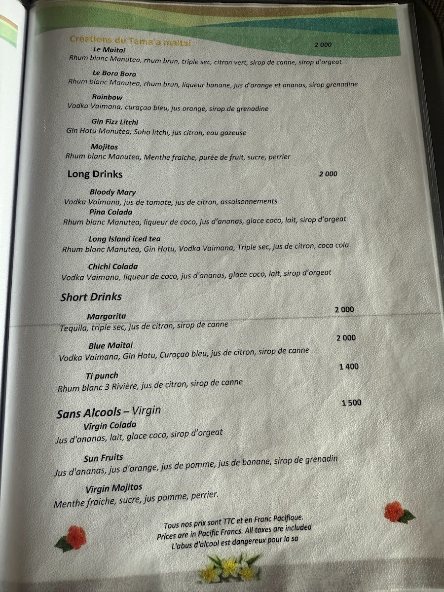 Menu Restaurant Tama’A Maitai-3