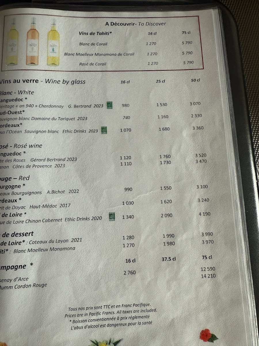 Menu Restaurant Tama’A Maitai-5