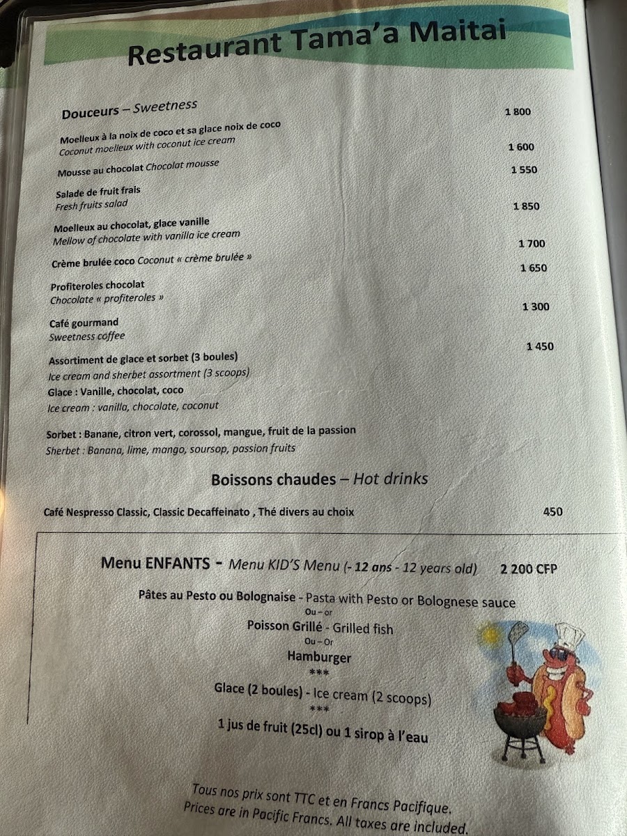 Menu Restaurant Tama’A Maitai-8