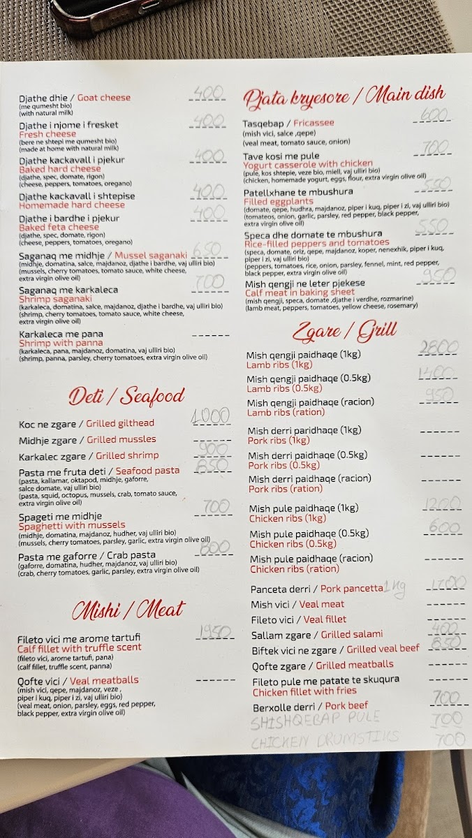 Menu Restaurant Taste Of The South-1