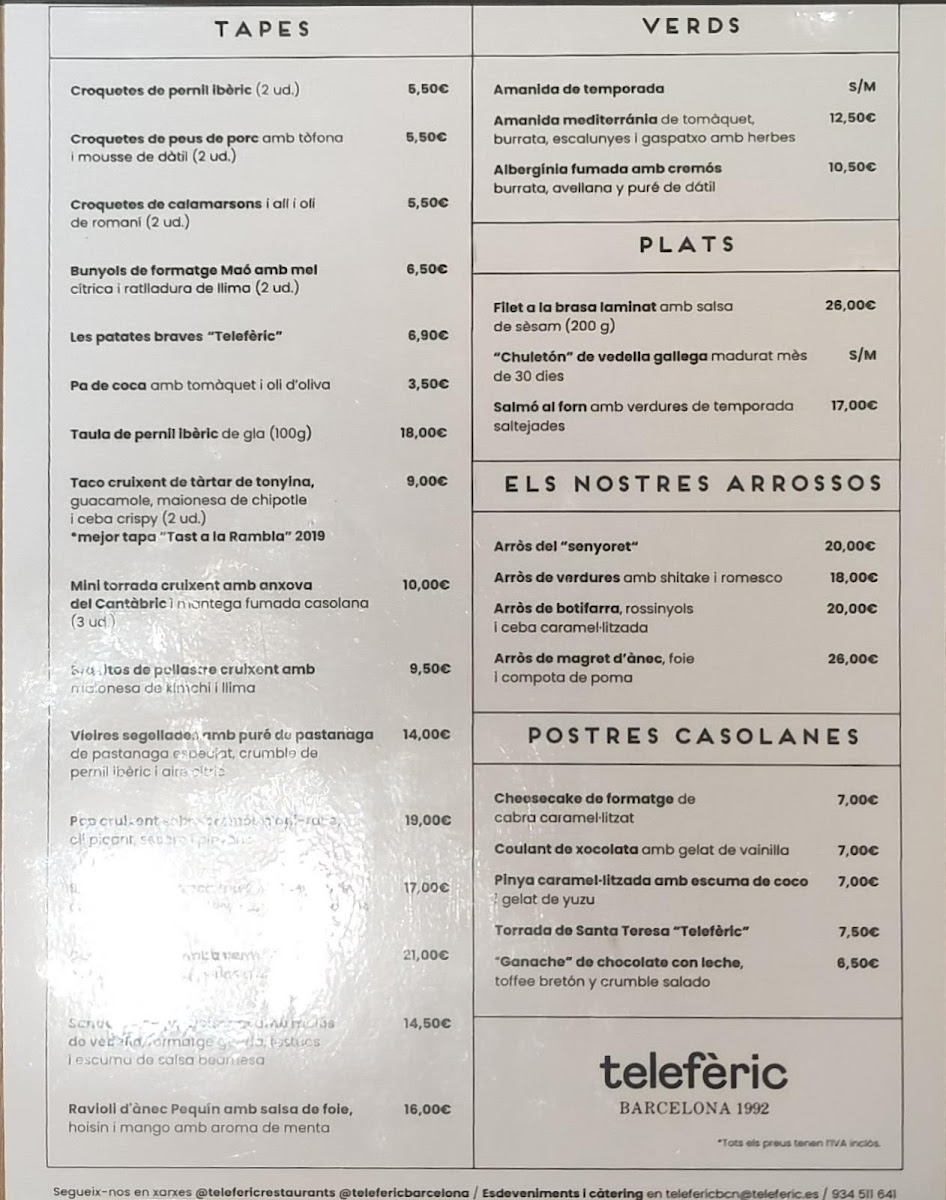 Menu Restaurant Telefèric-1