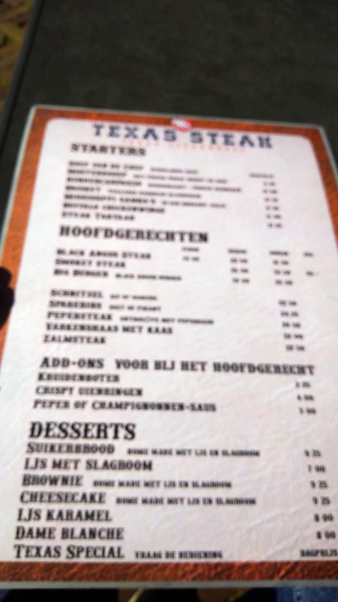 Menu Restaurant Texas Steak Sneek-10
