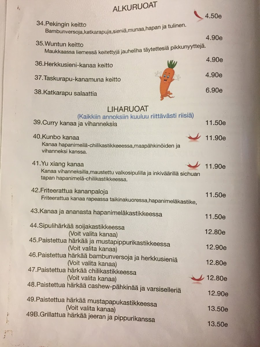 Menu Restaurant Thai-China - Punainen Chili-4