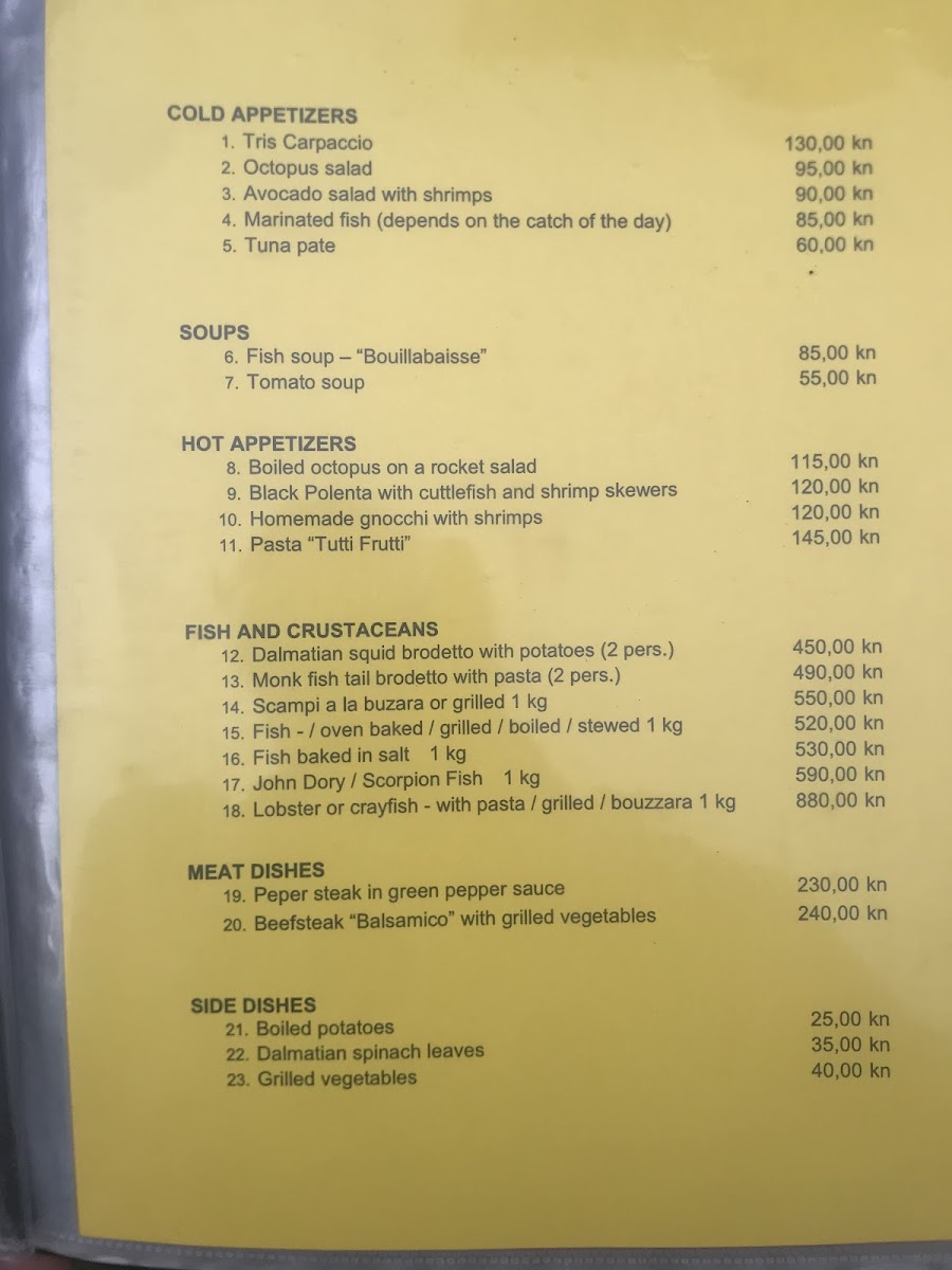 Menu Restaurant Tic-Tac-5