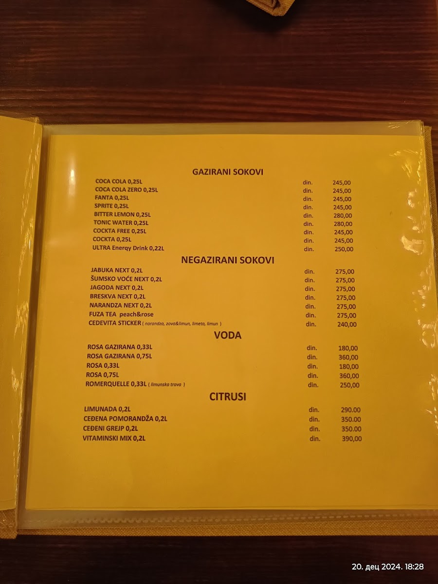 Menu Restaurant 'trešnjica'-1