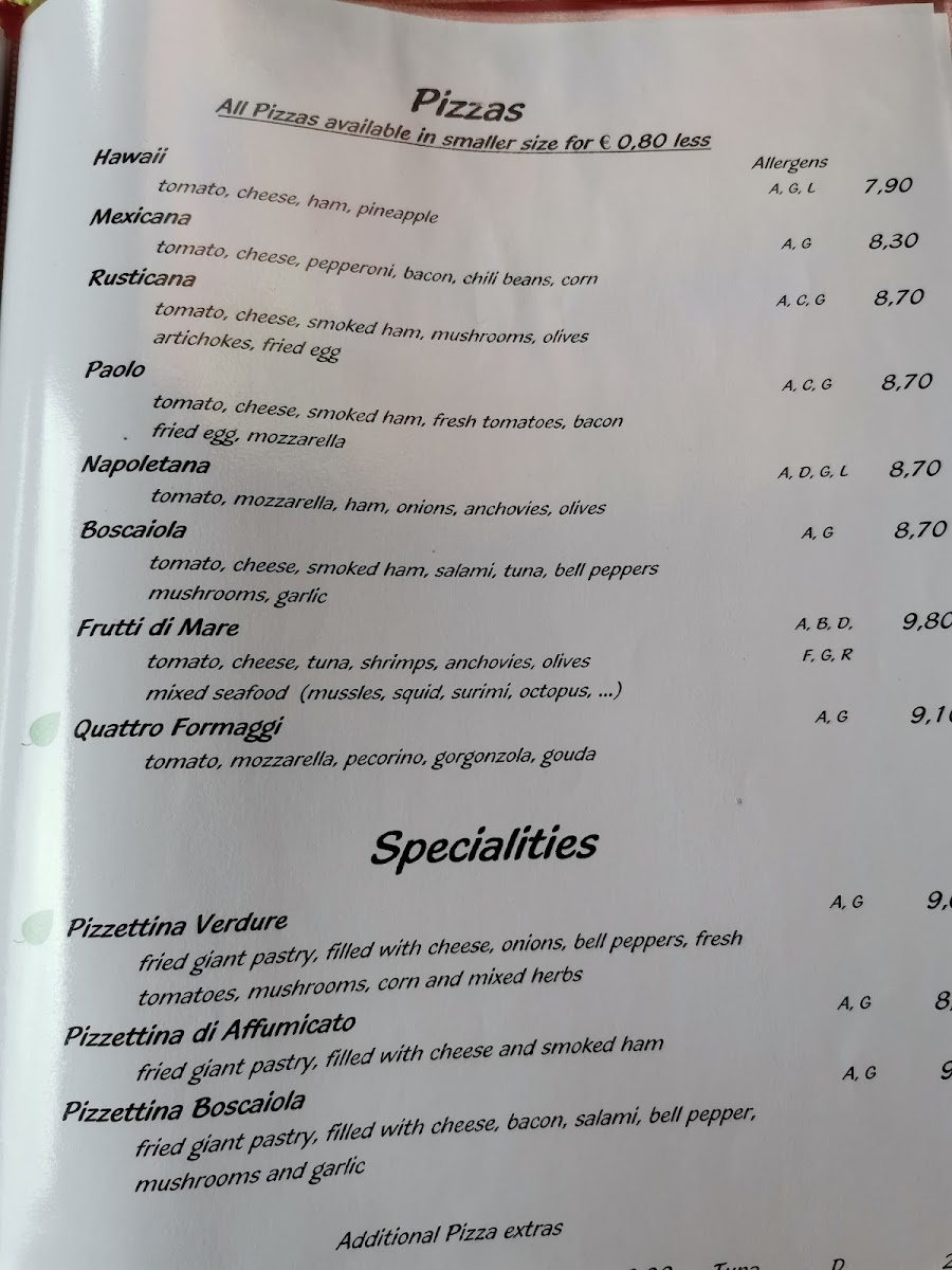 Menu Restaurant Treno-9
