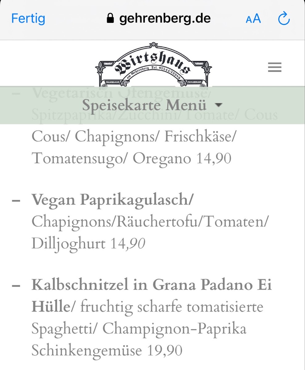 Menu Restaurant Wirtshaus Am Gehrenberg-1