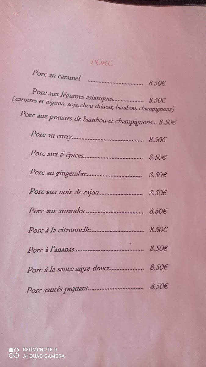 Menu Restaurant 'xuan'spécialité Vietnamienne-2