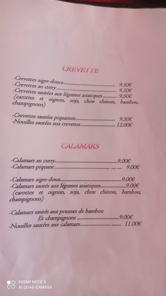 Menu Restaurant 'xuan'spécialité Vietnamienne-3