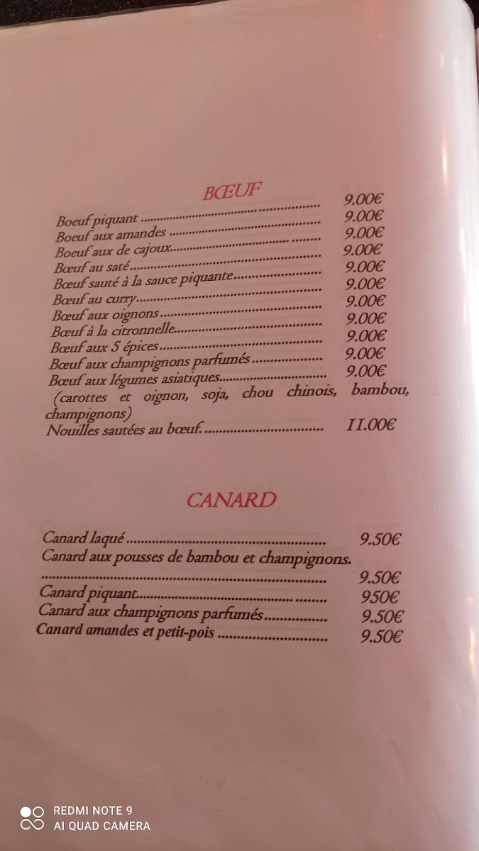 Menu Restaurant 'xuan'spécialité Vietnamienne-4