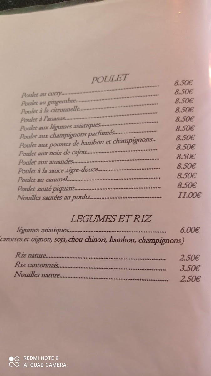 Menu Restaurant 'xuan'spécialité Vietnamienne-5