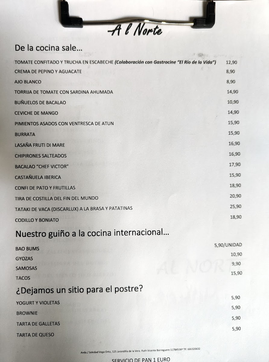 Menu Restaurante Al Norte-10