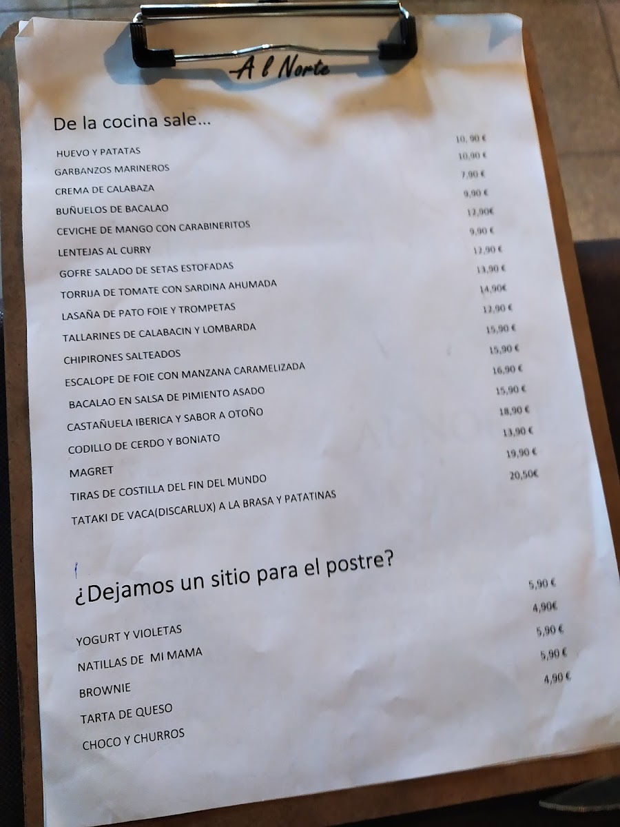 Menu Restaurante Al Norte-8