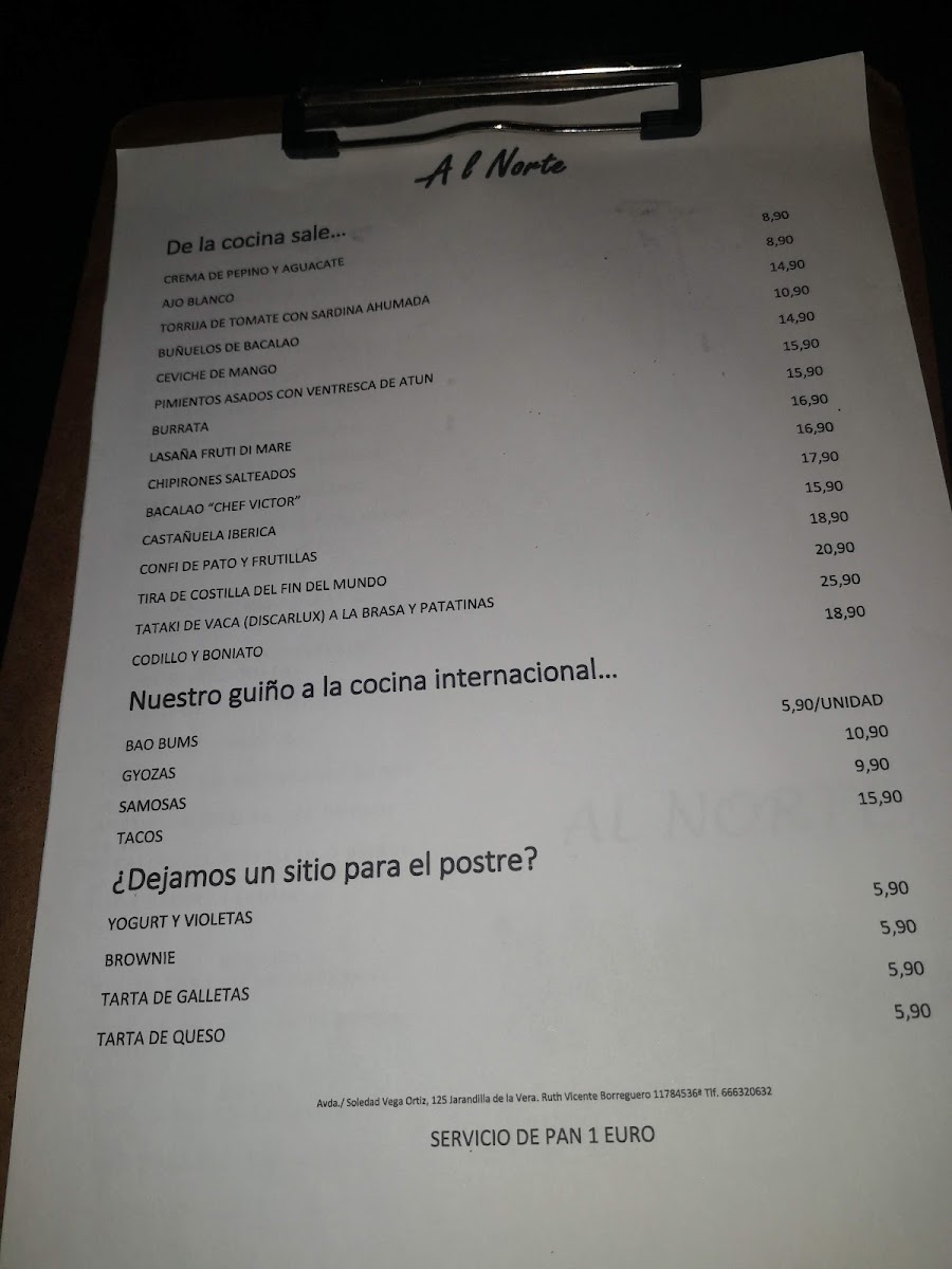 Menu Restaurante Al Norte-9