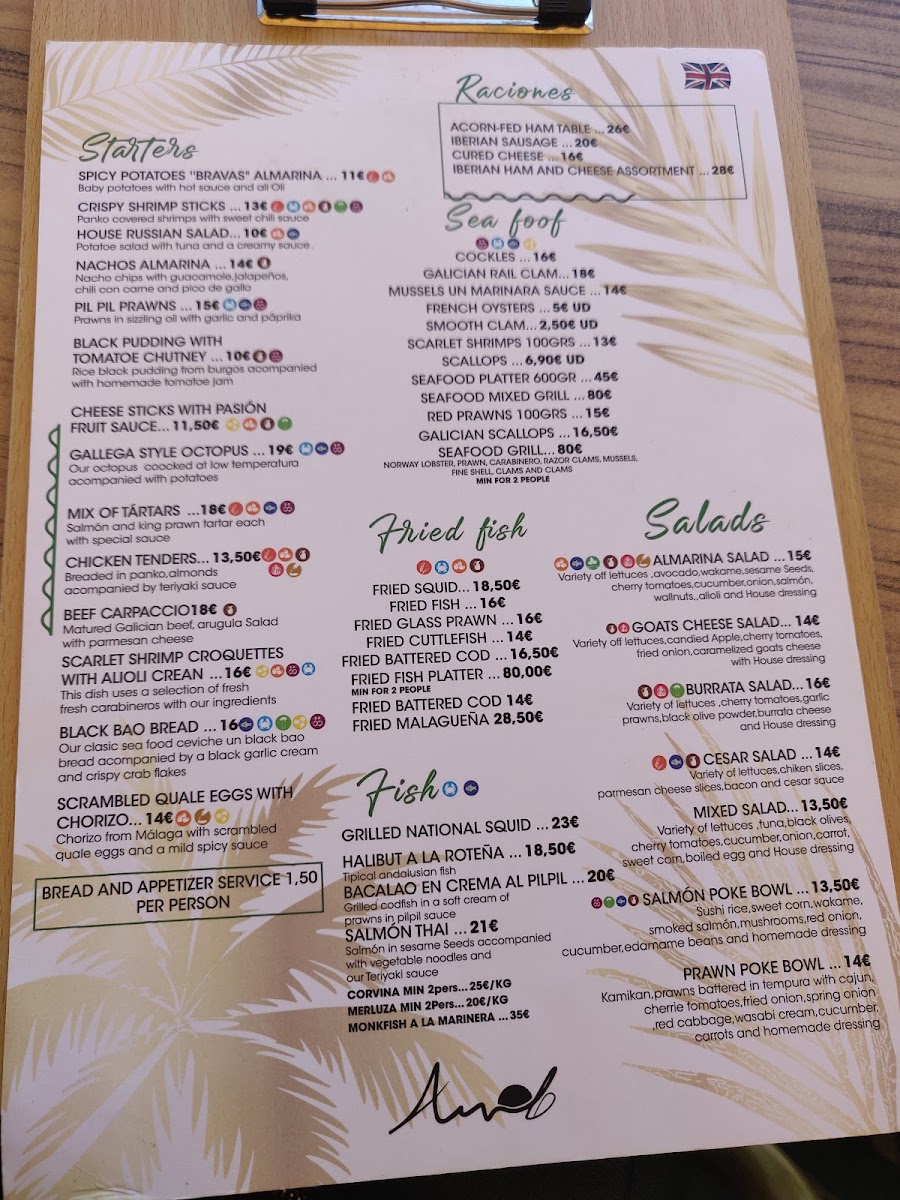 Menu Restaurante Almarina Beach-8