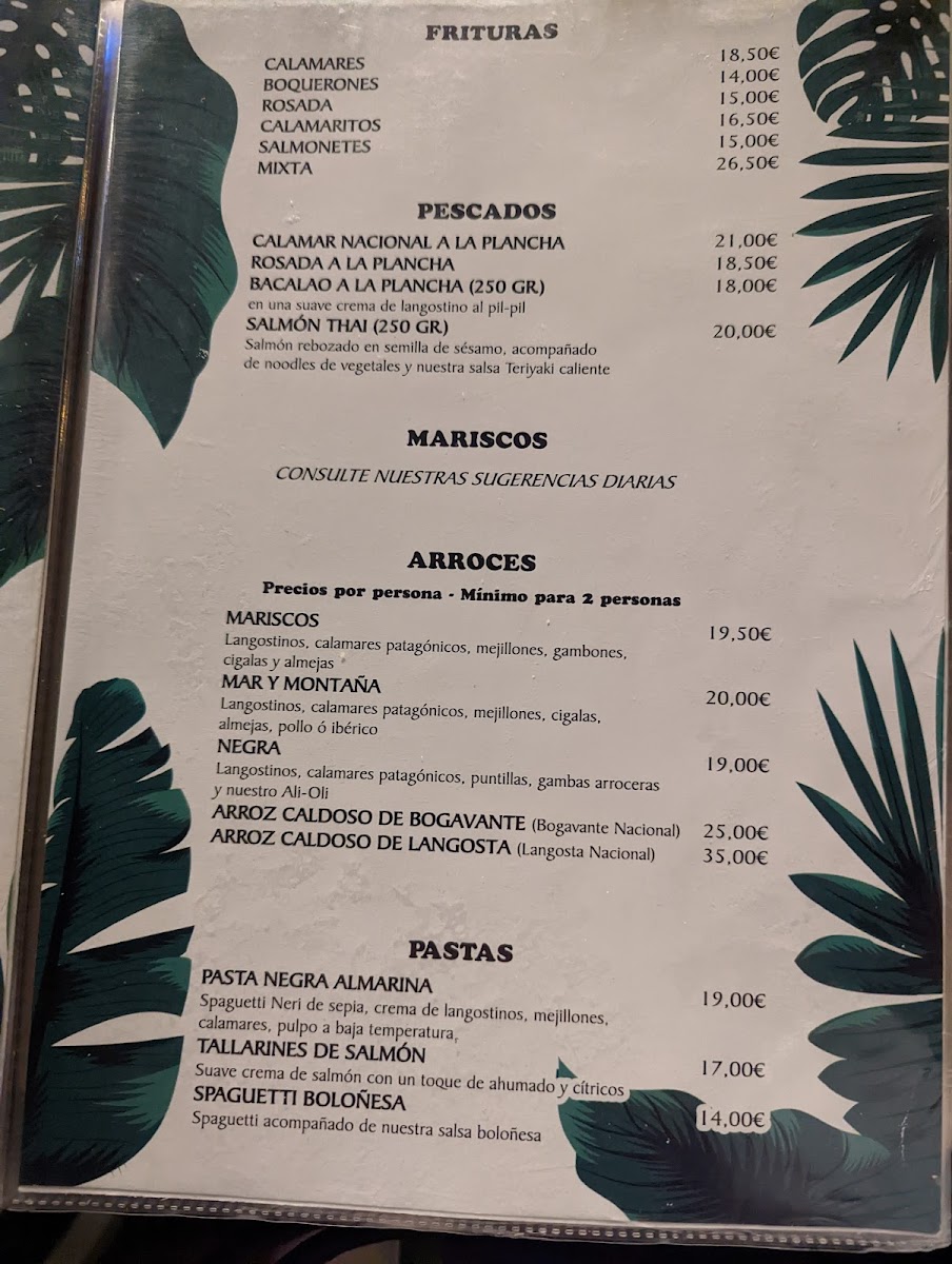 Menu Restaurante Almarina Beach-9