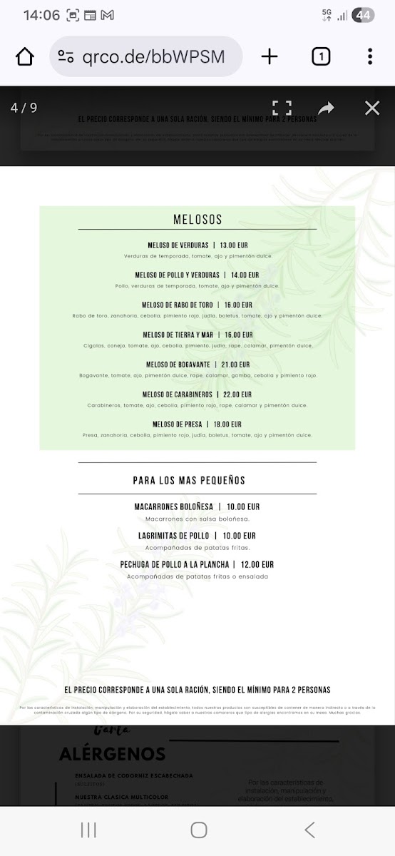 Menu Restaurante Arrocería Casa Pepe Sanchis-4