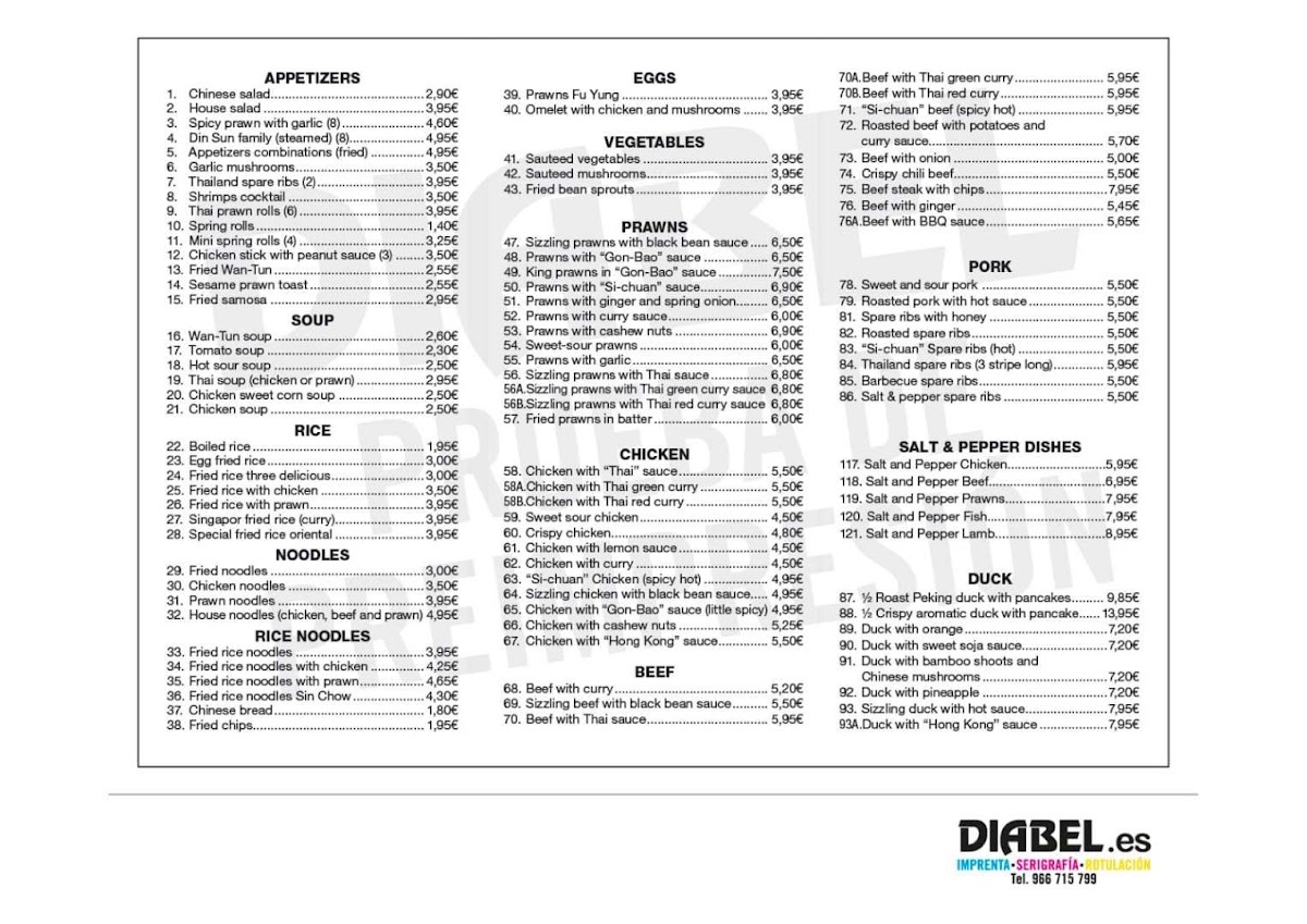 Menu Restaurante Asia-1