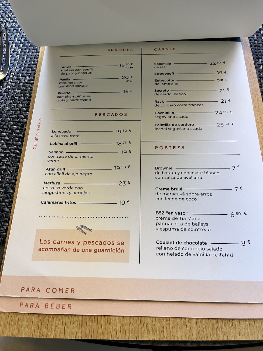 Menu Restaurante Atlántico En Maspalomas-2