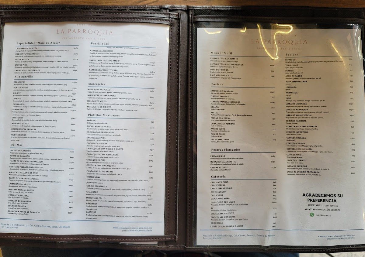 Menu Restaurante Bar 'la Parroquia'-1