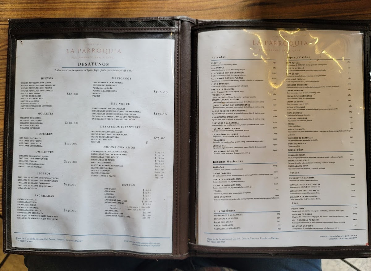 Menu Restaurante Bar 'la Parroquia'-2