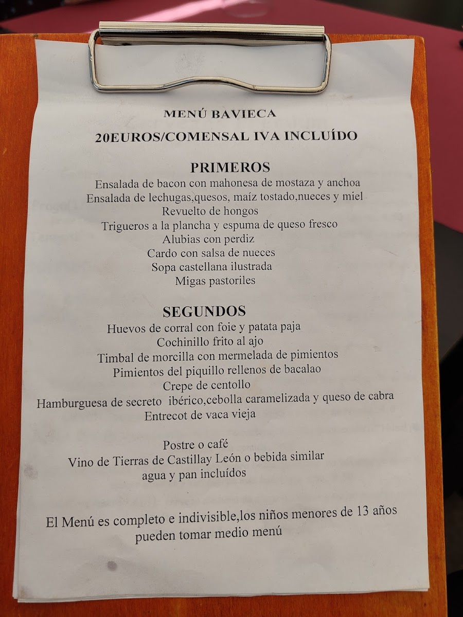 Menu Restaurante Bavieca-4