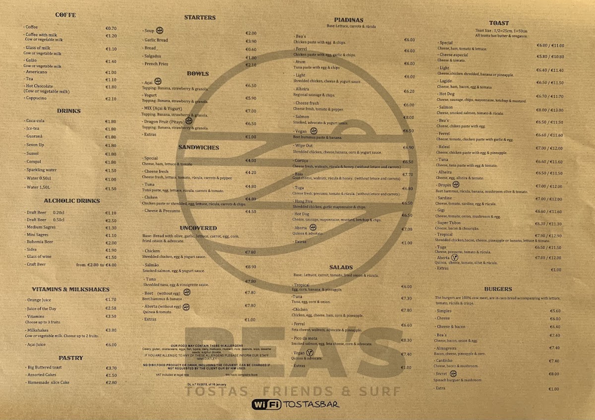 Menu Restaurante Bea's Tostas-1