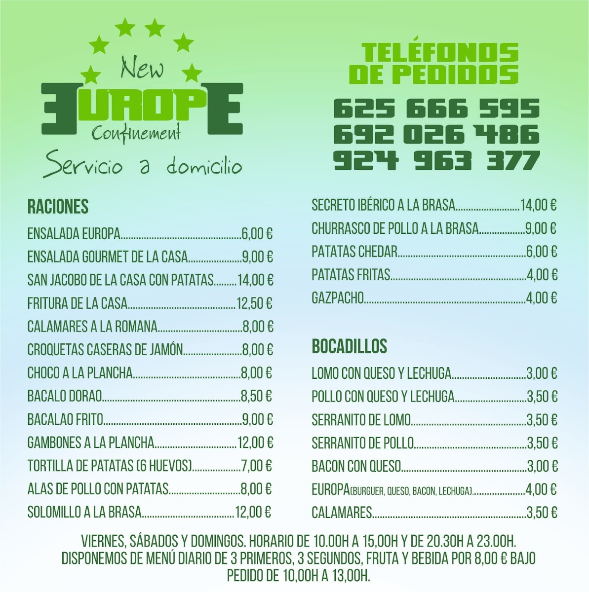 Menu Restaurante Cafetería Europa (Restaurán Cafetería Europa)-2