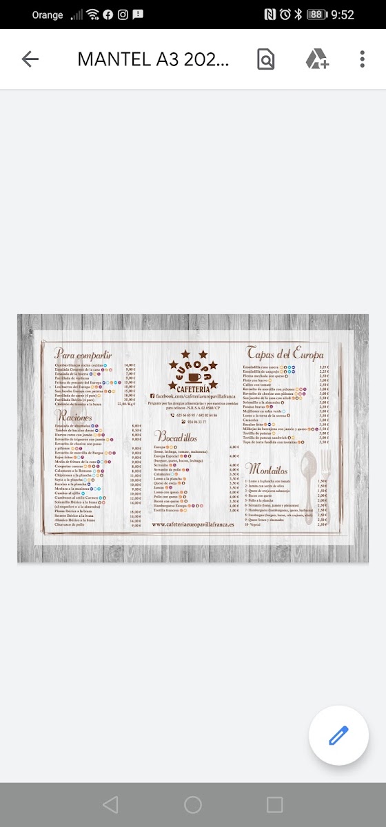 Menu Restaurante Cafetería Europa (Restaurán Cafetería Europa)-6