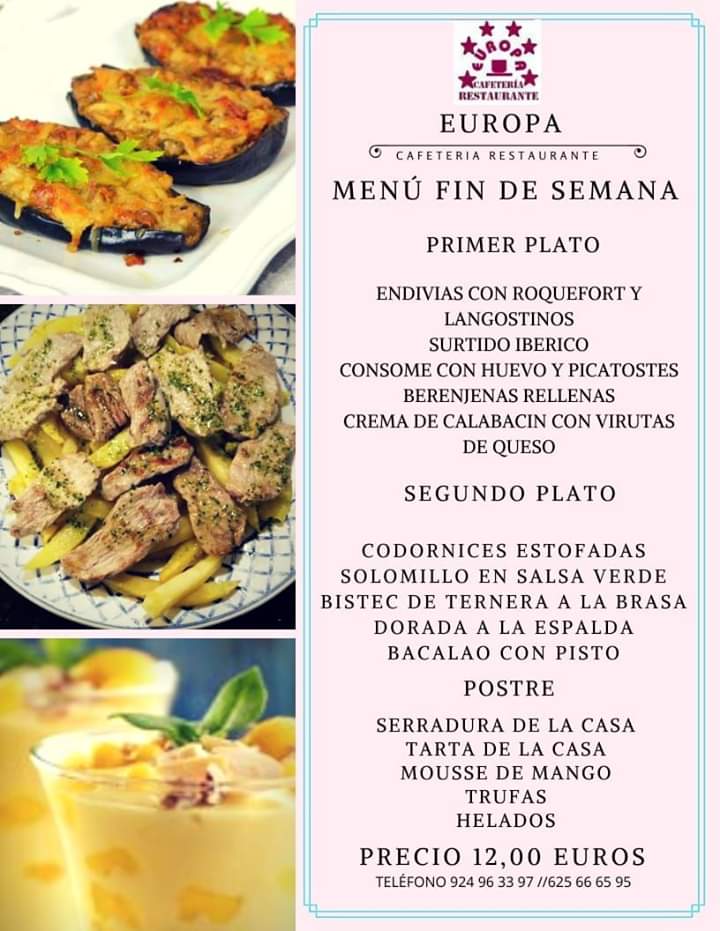 Menu Restaurante Cafetería Europa (Restaurán Cafetería Europa)-8