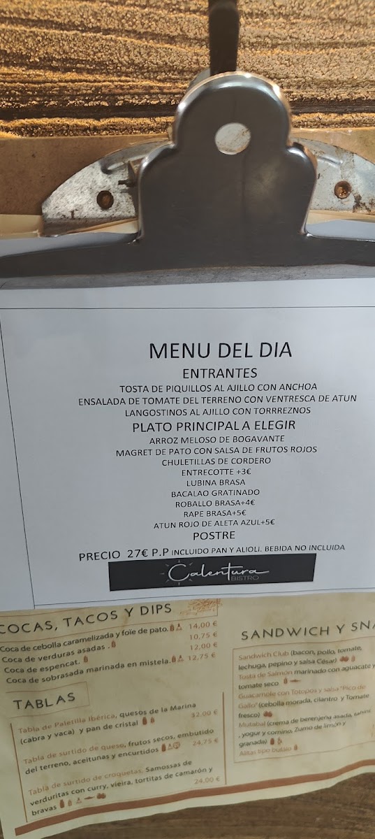 Menu Restaurante Calentura Bistro-5
