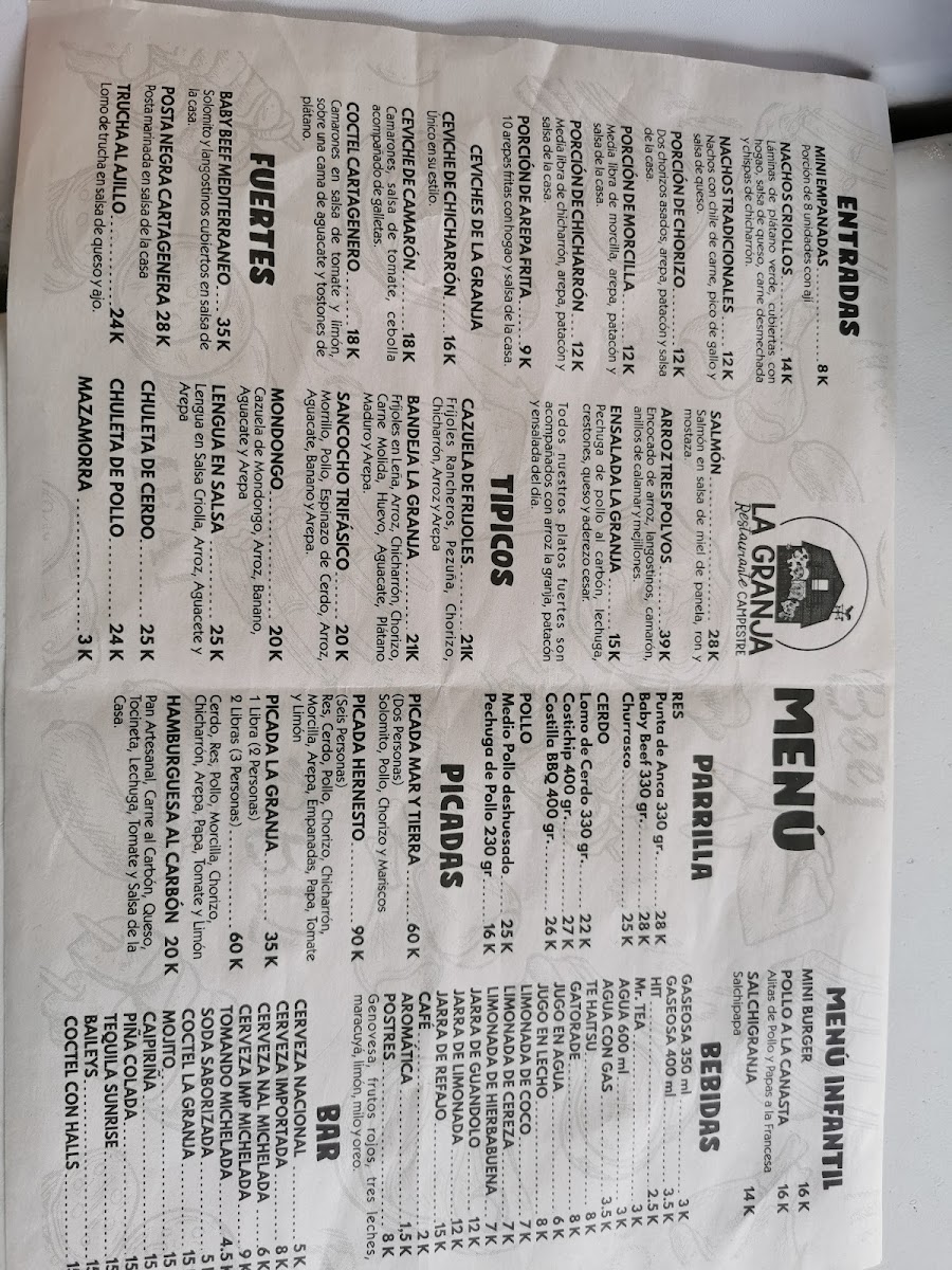 Menu Restaurante Campestre La Granja-4