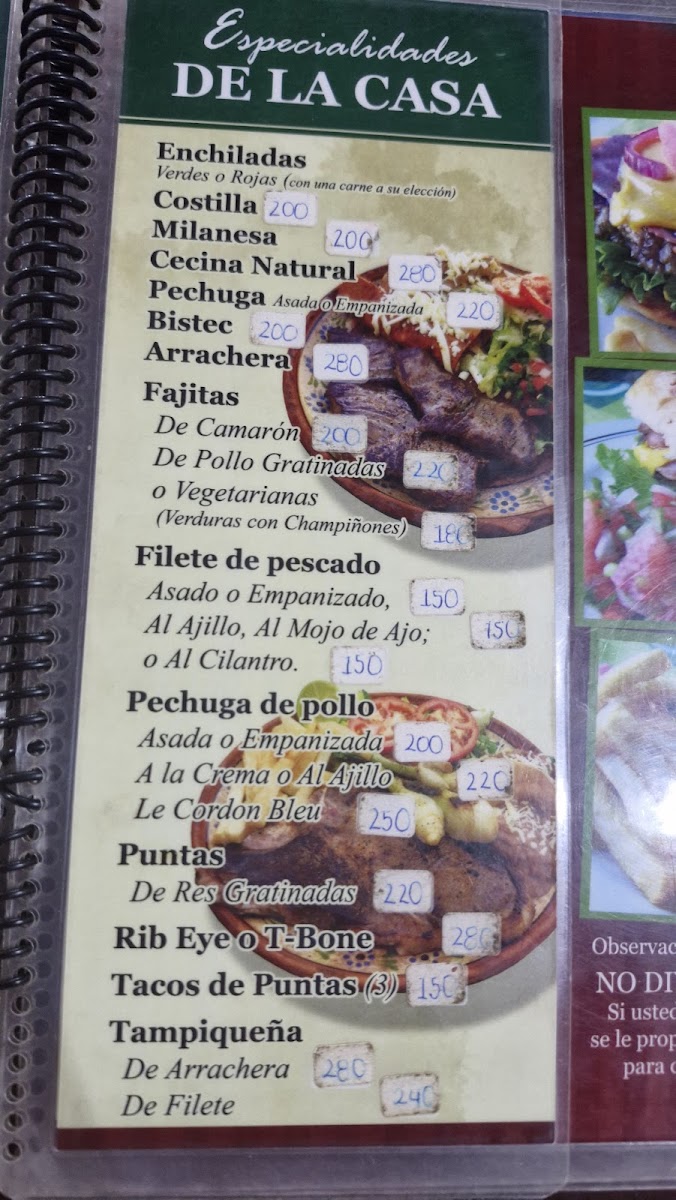Menu Restaurante Campestre Santa María-1