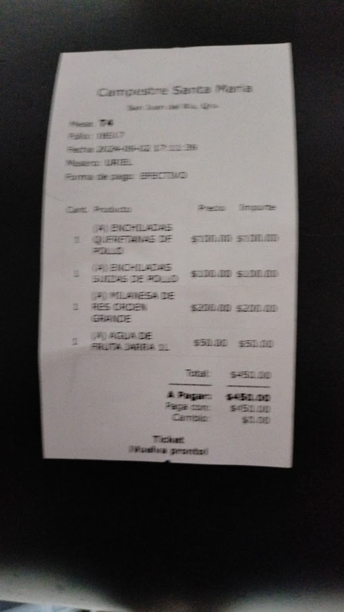 Menu Restaurante Campestre Santa María-4