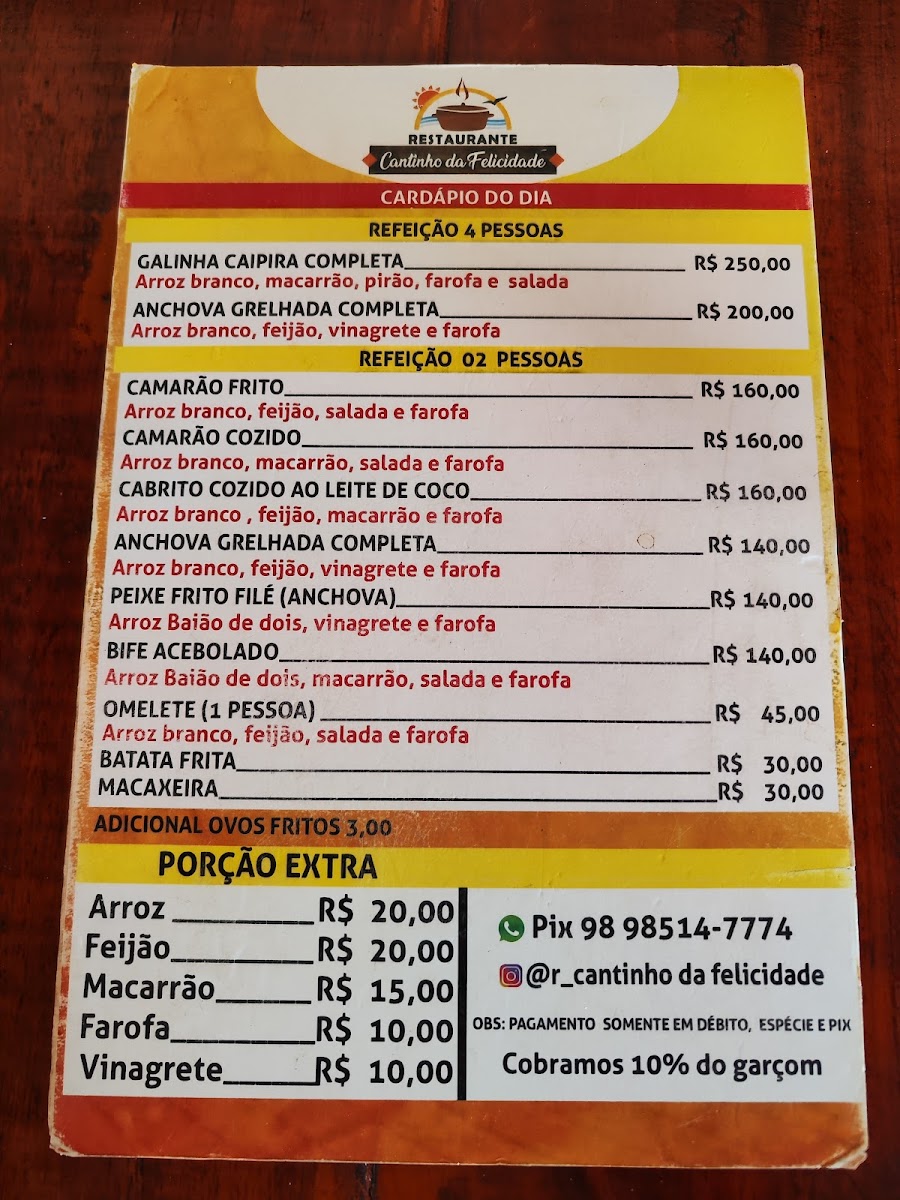 Menu Restaurante Cantinho Da Felicidade-2