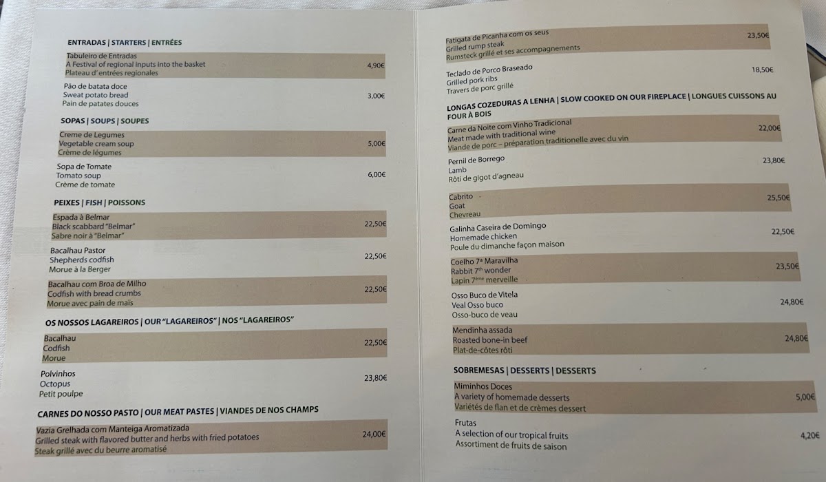 Menu Restaurante Cantinho Da Serra-1