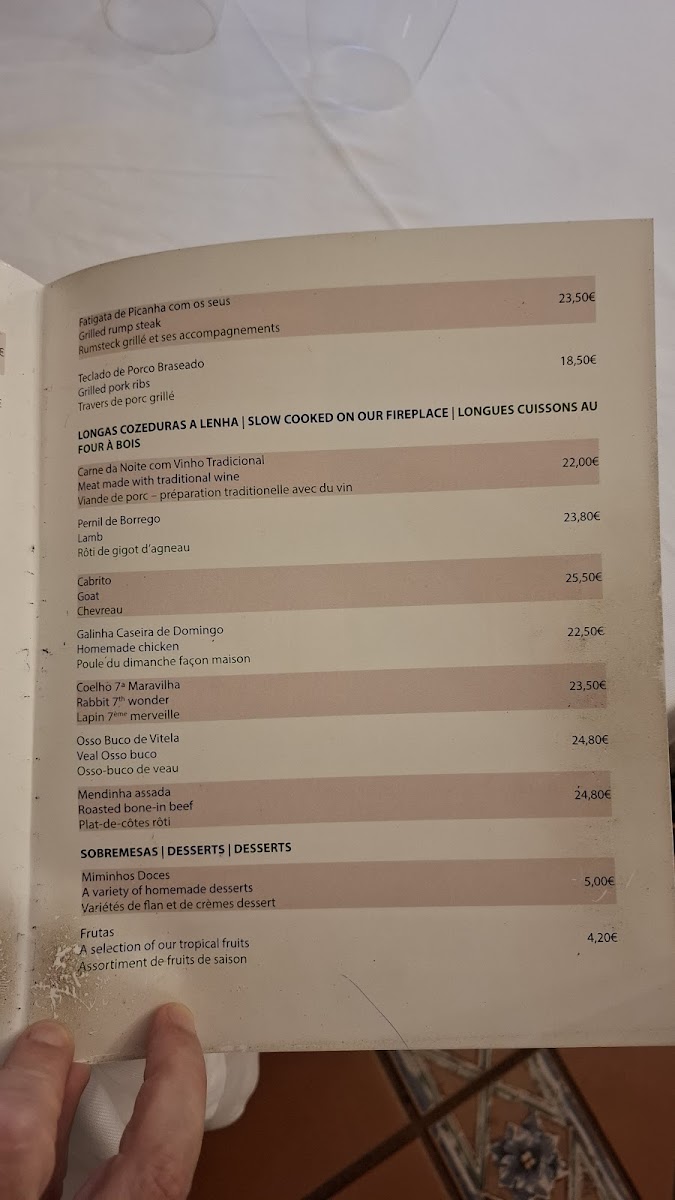 Menu Restaurante Cantinho Da Serra-3