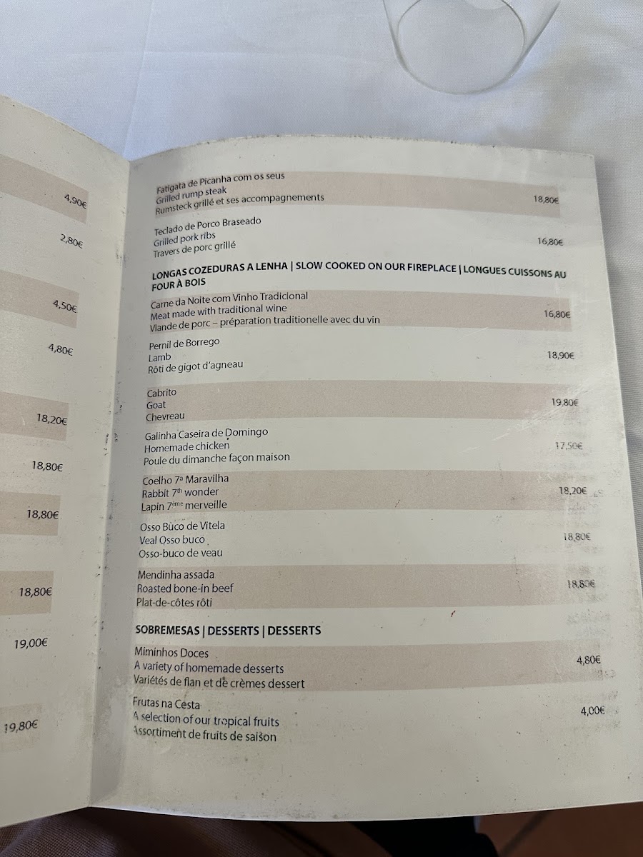 Menu Restaurante Cantinho Da Serra-5
