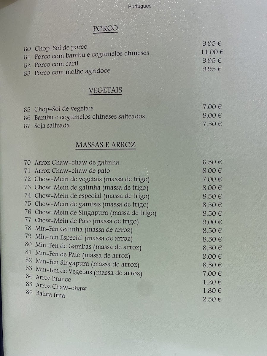 Menu Restaurante Casa Feliz （Chinese Food)-3