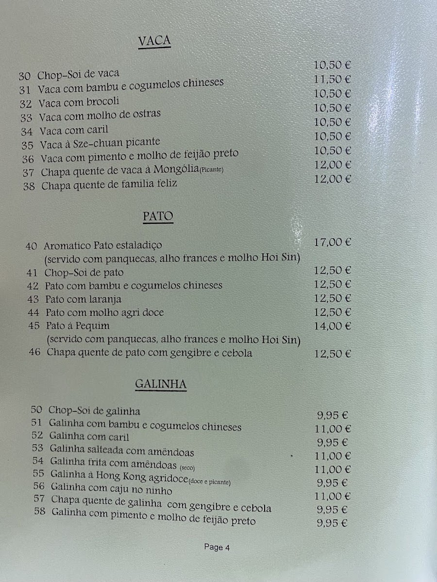 Menu Restaurante Casa Feliz （Chinese Food)-5