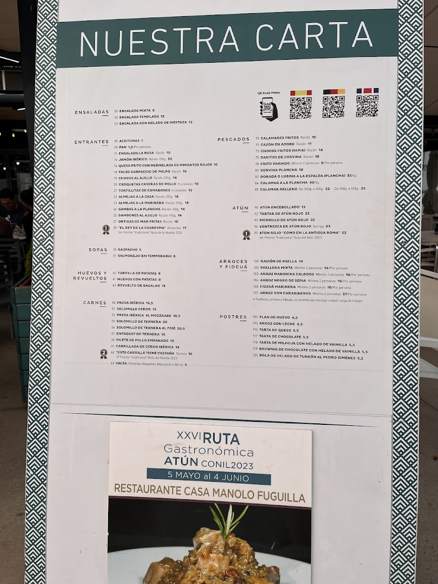 Menu Restaurante Casa Manolo Fuguilla Conil ( Paseo Marítimo).-1