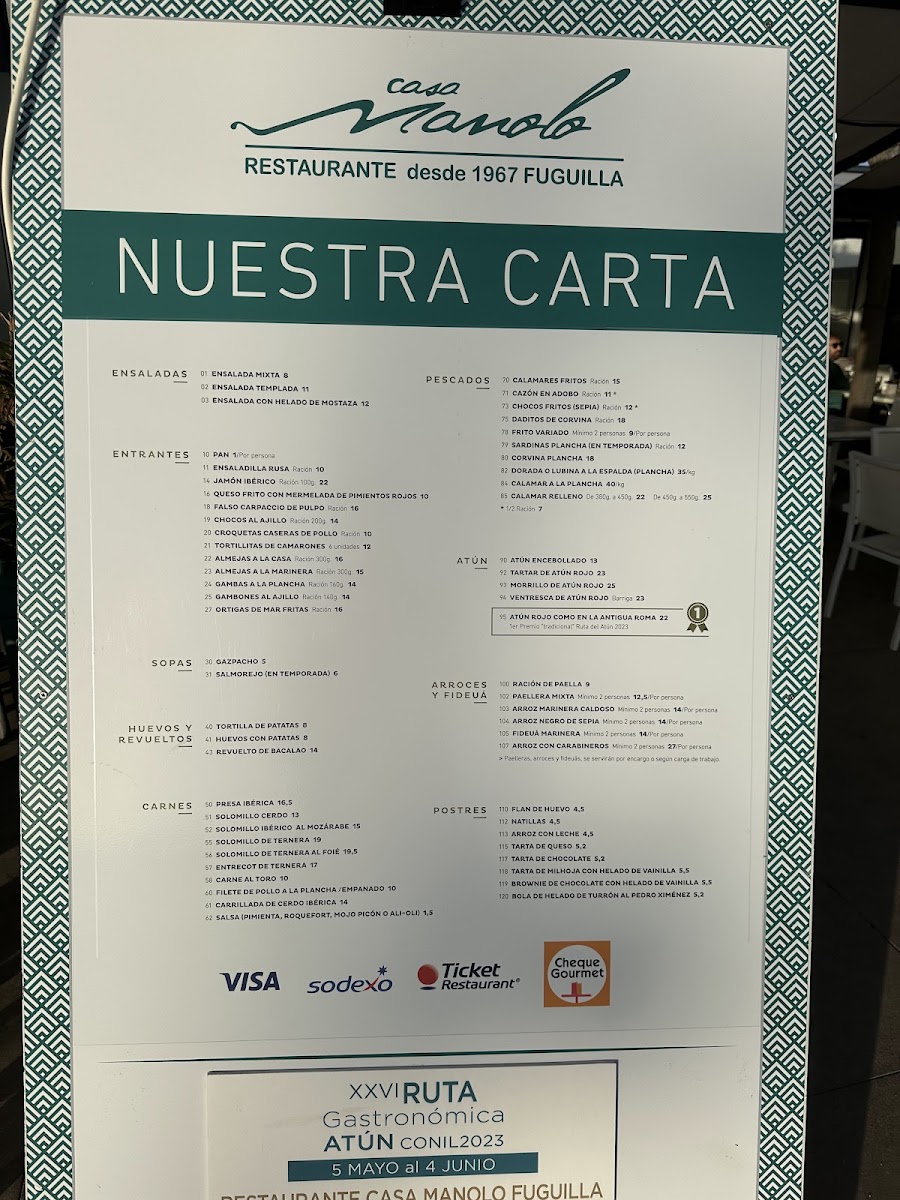 Menu Restaurante Casa Manolo Fuguilla Conil ( Paseo Marítimo).-2