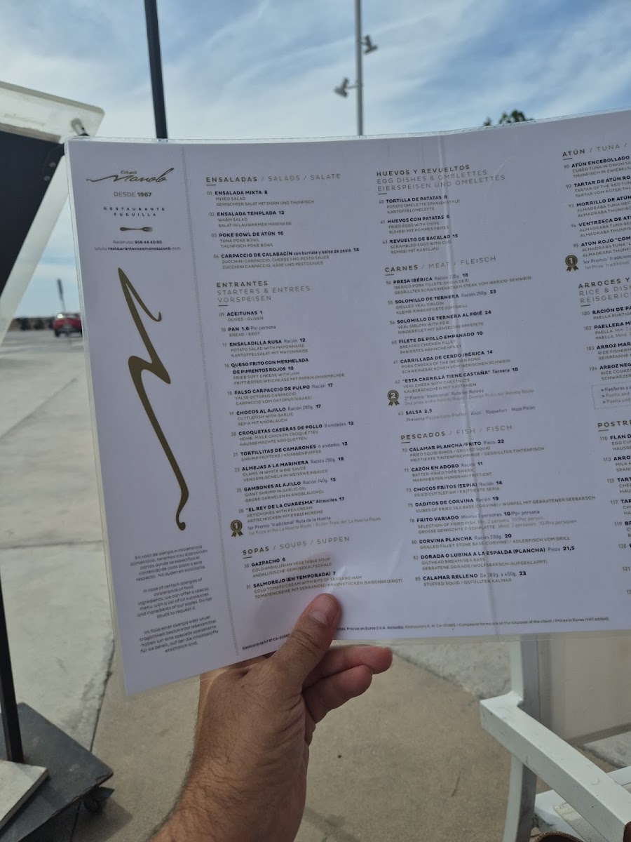 Menu Restaurante Casa Manolo Fuguilla Conil ( Paseo Marítimo).-7