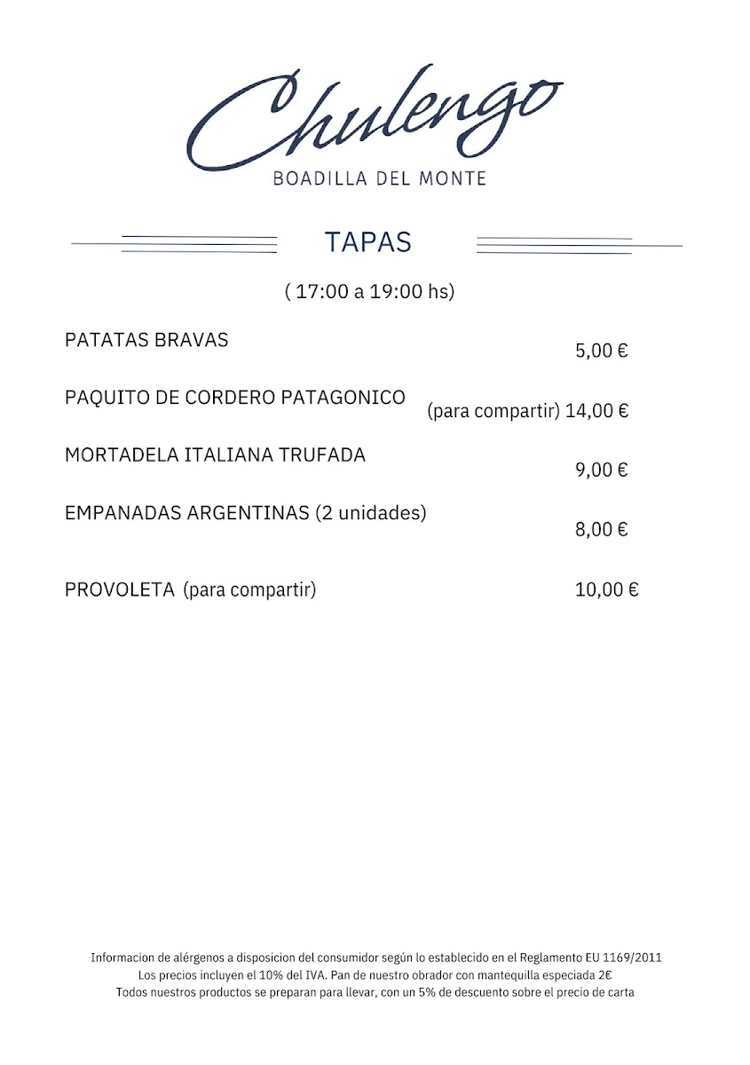 Menu Restaurante Chulengo (Carnes Y Vinos)-1