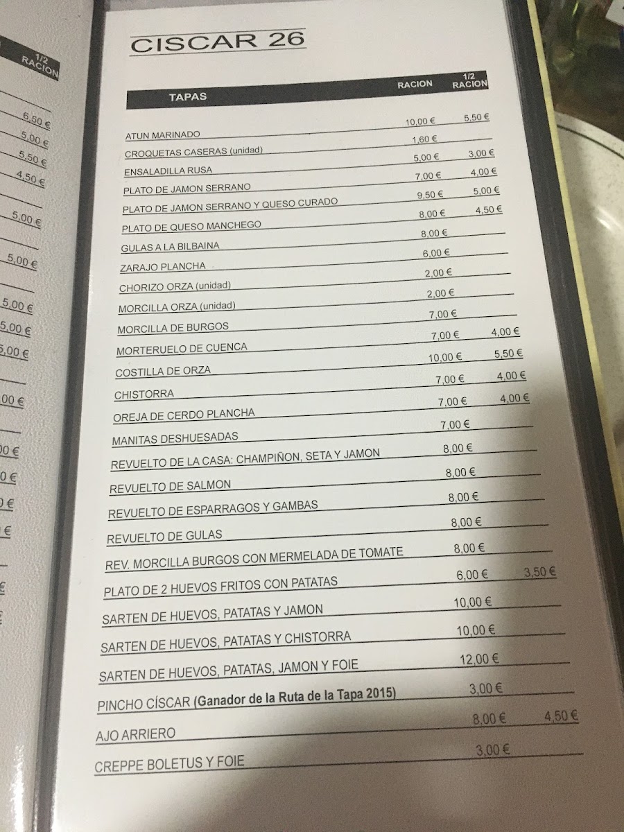 Menu Restaurante Ciscar 26 Vlc-3